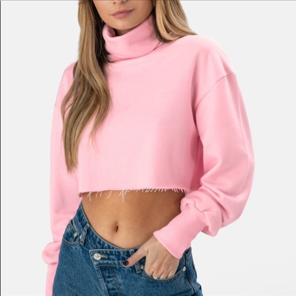 Adika Pink Cropped Turtleneck Size XS